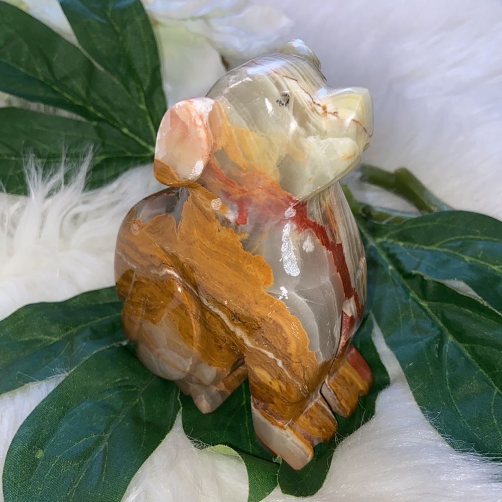 Carved Stone Dog Statue Figurine Collectible Decor - Picture 7 of 17